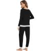 imageWiWi Viscose from Bamboo Womens Pajama Set Crew Neck Soft LongSleeve Top  Yoga Pants Sets with Pocket SXXLBlack