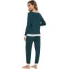 imageWiWi Viscose from Bamboo Womens Pajama Set Crew Neck Soft LongSleeve Top  Yoga Pants Sets with Pocket SXXLDark Bluish Green