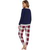 imageWiWi Viscose from Bamboo Womens Pajama Set Crew Neck Soft LongSleeve Top  Yoga Pants Sets with Pocket SXXLNavynavyRed Plaid