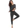 imageWiWi Viscose from Bamboo Womens Pajama Set Soft Long Raglan Sleeve Set Round Neck Pajamas SXXLCharcoal Heather