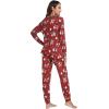 imageWiWi Viscose from Bamboo Womens Pajama Set Soft Long Raglan Sleeve Set Round Neck Pajamas SXXLChristmas Elk on Red
