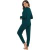 imageWiWi Viscose from Bamboo Womens Pajama Set Soft Long Raglan Sleeve Set Round Neck Pajamas SXXLPeacock Green