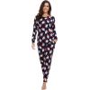 imageWiWi Viscose from Bamboo Womens Pajama Set Soft Long Raglan Sleeve Set Round Neck Pajamas SXXLSanta Claus on Navy
