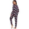 imageWiWi Viscose from Bamboo Womens Pajama Set Soft Long Raglan Sleeve Set Round Neck Pajamas SXXLSanta Claus on Navy