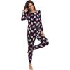 imageWiWi Viscose from Bamboo Womens Pajama Set Soft Long Raglan Sleeve Set Round Neck Pajamas SXXLSanta Claus on Navy