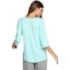 imageWiWi Womens 34 Sleeve Pajamas Set Soft Bamboo Viscose Top with Pants Sleepwear Plus Size Lightweight Pjs S4XAaquaheather Grey