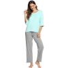imageWiWi Womens 34 Sleeve Pajamas Set Soft Bamboo Viscose Top with Pants Sleepwear Plus Size Lightweight Pjs S4XAaquaheather Grey