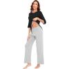 imageWiWi Womens 34 Sleeve Pajamas Set Soft Bamboo Viscose Top with Pants Sleepwear Plus Size Lightweight Pjs S4XAblacklight Heather Grey