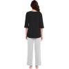 imageWiWi Womens 34 Sleeve Pajamas Set Soft Bamboo Viscose Top with Pants Sleepwear Plus Size Lightweight Pjs S4XAblacklight Heather Grey