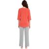 imageWiWi Womens 34 Sleeve Pajamas Set Soft Bamboo Viscose Top with Pants Sleepwear Plus Size Lightweight Pjs S4XAcoralheather Grey