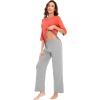 imageWiWi Womens 34 Sleeve Pajamas Set Soft Bamboo Viscose Top with Pants Sleepwear Plus Size Lightweight Pjs S4XAcoralheather Grey