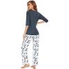 imageWiWi Womens 34 Sleeve Pajamas Set Soft Bamboo Viscose Top with Pants Sleepwear Plus Size Lightweight Pjs S4XAgreen Feather