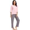imageWiWi Womens 34 Sleeve Pajamas Set Soft Bamboo Viscose Top with Pants Sleepwear Plus Size Lightweight Pjs S4XApinkpurplish Grey
