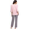 imageWiWi Womens 34 Sleeve Pajamas Set Soft Bamboo Viscose Top with Pants Sleepwear Plus Size Lightweight Pjs S4XApinkpurplish Grey