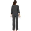 imageWiWi Womens 34 Sleeve Pajamas Set Soft Bamboo Viscose Top with Pants Sleepwear Plus Size Lightweight Pjs S4XBcharcoal Heather