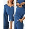 imageWiWi Womens 34 Sleeve Pajamas Set Soft Bamboo Viscose Top with Pants Sleepwear Plus Size Lightweight Pjs S4XBprussian Blue