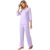 imageWiWi Womens 34 Sleeve Pajamas Set Soft Bamboo Viscose Top with Pants Sleepwear Plus Size Lightweight Pjs S4XBtaro Purple