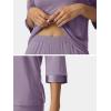 imageWiWi Womens 34 Sleeve Pajamas Set Soft Bamboo Viscose Top with Pants Sleepwear Plus Size Lightweight Pjs S4XBviolet