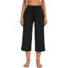 imageWiWi Womens Capri Pajama Pants Bamboo Viscose Lounge Casual Bottoms Soft Sleep Capris Pant with Drawstring SXXLBlack
