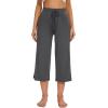 imageWiWi Womens Capri Pajama Pants Bamboo Viscose Lounge Casual Bottoms Soft Sleep Capris Pant with Drawstring SXXLCharcoal