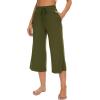 imageWiWi Womens Capri Pajama Pants Bamboo Viscose Lounge Casual Bottoms Soft Sleep Capris Pant with Drawstring SXXLDark Army Green