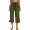 imageWiWi Womens Capri Pajama Pants Bamboo Viscose Lounge Casual Bottoms Soft Sleep Capris Pant with Drawstring SXXLDark Army Green