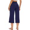 imageWiWi Womens Capri Pajama Pants Bamboo Viscose Lounge Casual Bottoms Soft Sleep Capris Pant with Drawstring SXXLNavy