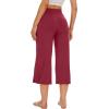 imageWiWi Womens Capri Pajama Pants Bamboo Viscose Lounge Casual Bottoms Soft Sleep Capris Pant with Drawstring SXXLWine