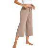 imageWiWi Womens Capri Pajama Pants Viscose from Bamboo Lounge Casual Bottoms Capris with Drawstring SXXLCamel