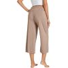 imageWiWi Womens Capri Pajama Pants Viscose from Bamboo Lounge Casual Bottoms Capris with Drawstring SXXLCamel