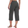 imageWiWi Womens Capri Pajama Pants Viscose from Bamboo Lounge Casual Bottoms Capris with Drawstring SXXLCharcoal Heather