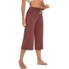 imageWiWi Womens Capri Pajama Pants Viscose from Bamboo Lounge Casual Bottoms Capris with Drawstring SXXLChocolate Brown