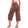 imageWiWi Womens Capri Pajama Pants Viscose from Bamboo Lounge Casual Bottoms Capris with Drawstring SXXLChocolate Brown