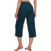 imageWiWi Womens Capri Pajama Pants Viscose from Bamboo Lounge Casual Bottoms Capris with Drawstring SXXLDark Bluish Green