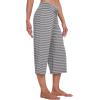 imageWiWi Womens Capri Pajama Pants Viscose from Bamboo Lounge Casual Bottoms Capris with Drawstring SXXLHeather Grey Stripe