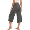 imageWiWi Womens Capri Pajama Pants Viscose from Bamboo Lounge Casual Bottoms Capris with Drawstring SXXLIron Grey