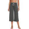 imageWiWi Womens Capri Pajama Pants Viscose from Bamboo Lounge Casual Bottoms Capris with Drawstring SXXLIron Grey
