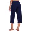 imageWiWi Womens Capri Pajama Pants Viscose from Bamboo Lounge Casual Bottoms Capris with Drawstring SXXLNavy