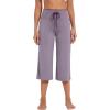 imageWiWi Womens Capri Pajama Pants Viscose from Bamboo Lounge Casual Bottoms Capris with Drawstring SXXLViolet
