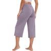 imageWiWi Womens Capri Pajama Pants Viscose from Bamboo Lounge Casual Bottoms Capris with Drawstring SXXLViolet