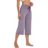 imageWiWi Womens Capri Pajama Pants Viscose from Bamboo Lounge Casual Bottoms Capris with Drawstring SXXLViolet