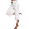 imageWiWi Womens Capri Pajama Pants Viscose from Bamboo Lounge Casual Bottoms Capris with Drawstring SXXLWhite Stars