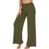 imageWiWi Womens Casual Wide Leg Palazzo Pants Comfy Lounge Pajama Bottoms Viscose from Bamboo Yoga Sweatpants SXXLAarmy Green