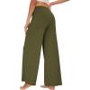 imageWiWi Womens Casual Wide Leg Palazzo Pants Comfy Lounge Pajama Bottoms Viscose from Bamboo Yoga Sweatpants SXXLAarmy Green