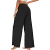 imageWiWi Womens Casual Wide Leg Palazzo Pants Comfy Lounge Pajama Bottoms Viscose from Bamboo Yoga Sweatpants SXXLAblack