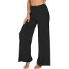imageWiWi Womens Casual Wide Leg Palazzo Pants Comfy Lounge Pajama Bottoms Viscose from Bamboo Yoga Sweatpants SXXLAblack