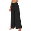 imageWiWi Womens Casual Wide Leg Palazzo Pants Comfy Lounge Pajama Bottoms Viscose from Bamboo Yoga Sweatpants SXXLAblack