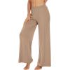 imageWiWi Womens Casual Wide Leg Palazzo Pants Comfy Lounge Pajama Bottoms Viscose from Bamboo Yoga Sweatpants SXXLAkhaki
