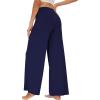 imageWiWi Womens Casual Wide Leg Palazzo Pants Comfy Lounge Pajama Bottoms Viscose from Bamboo Yoga Sweatpants SXXLAnavy