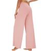 imageWiWi Womens Casual Wide Leg Palazzo Pants Comfy Lounge Pajama Bottoms Viscose from Bamboo Yoga Sweatpants SXXLApeach Pink